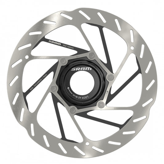 BRAKE PART SRAM DISC ROTOR HS2 CL ROUNDED w/LOCKRING SL/BK