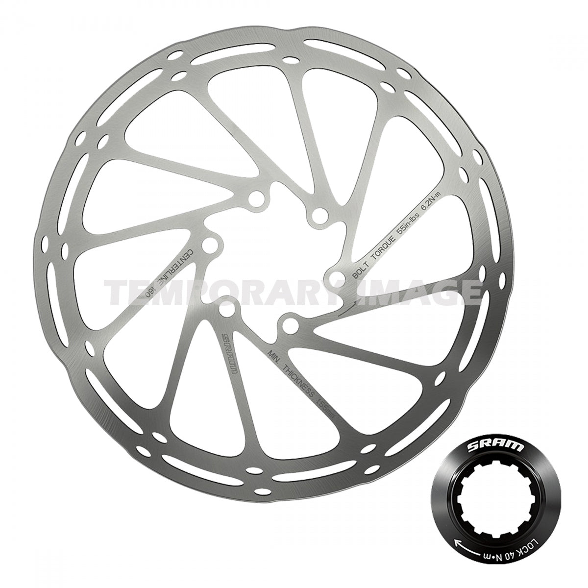 BRAKE PART SRAM DISC ROTOR C-LINE CL ROUNDED w/LOCK RING SL/BK