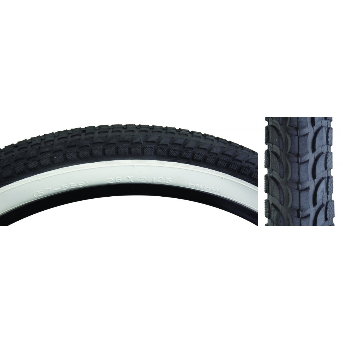 TIRE SUNLT 26x2.125 BK/WH CRUISER K927w/SUN LOGO KOMFORT WIRE